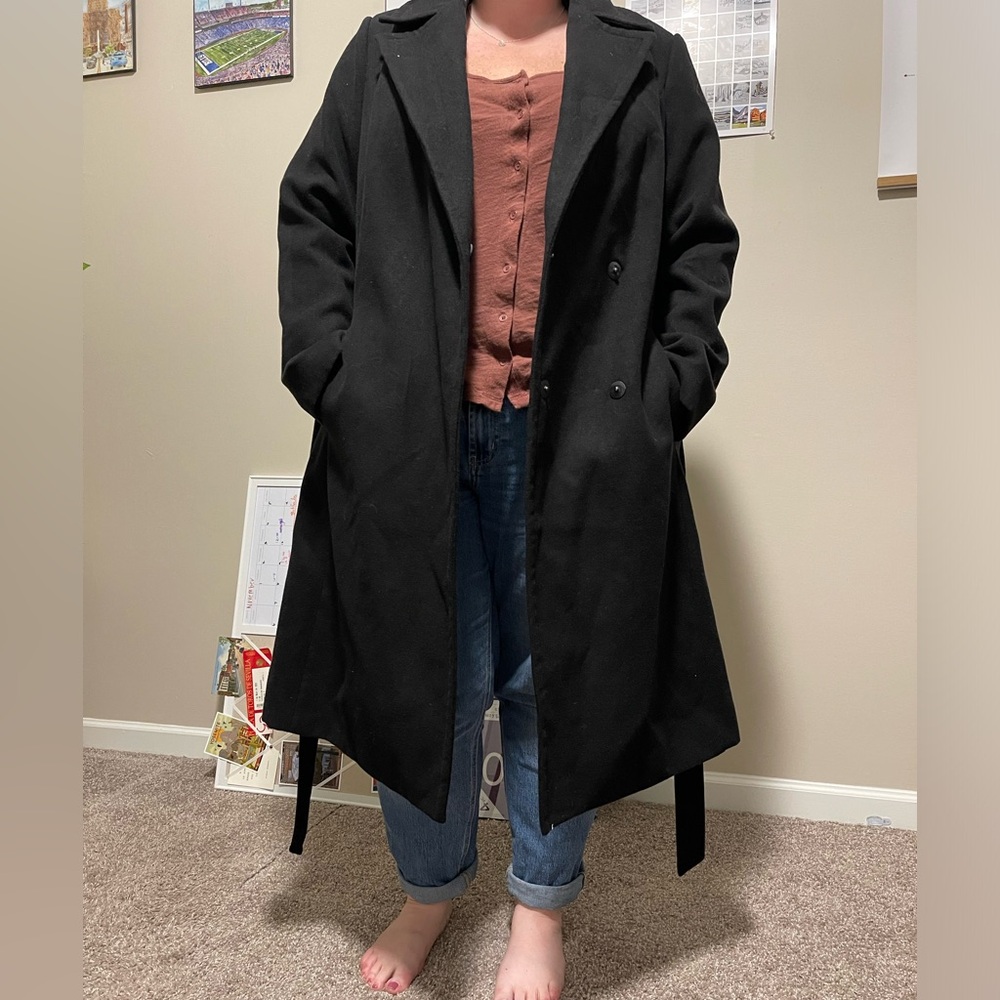 Lane Bryant black winter trench coat. Worn once. Size 18/20
